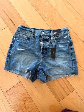 Express Women's Distressed Denim Cutoff Shorts - Blue